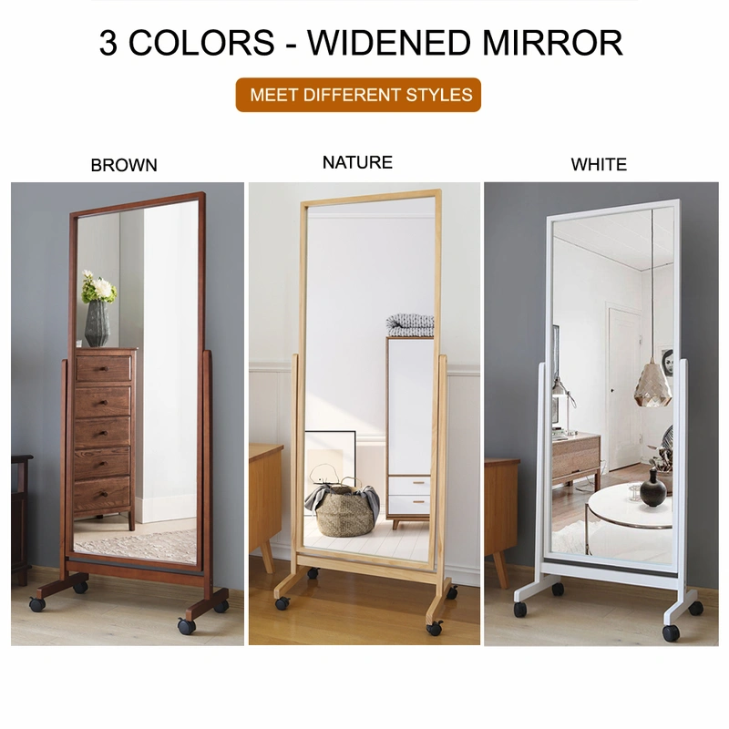 Swivel Adjustable Full Length Mirror on Wheels,