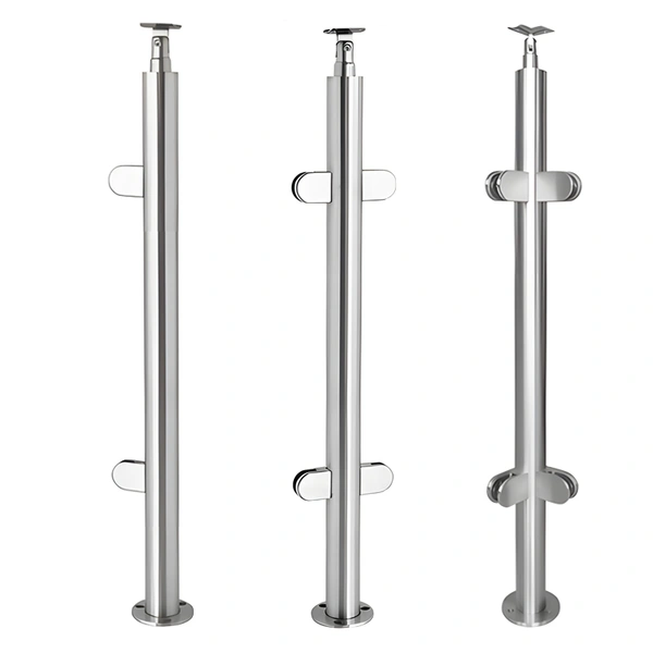 Glass Railing Round Stainless Steel 331 Heavy Duty Post