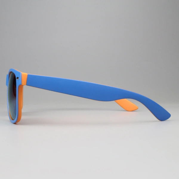 mprinted Two Tone Sunglasses Orange with Blue Frame