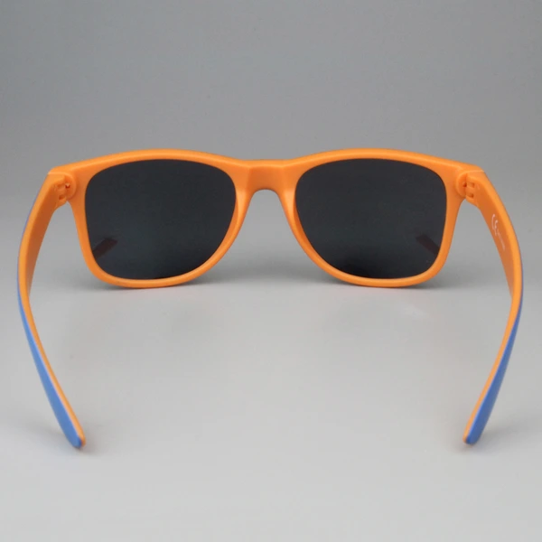 mprinted Two Tone Sunglasses Orange with Blue Frame
