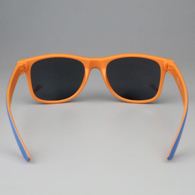 mprinted Two Tone Sunglasses Orange with Blue Frame