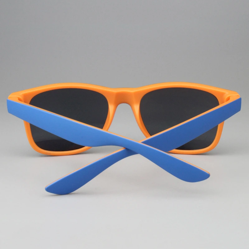 mprinted Two Tone Sunglasses Orange with Blue Frame