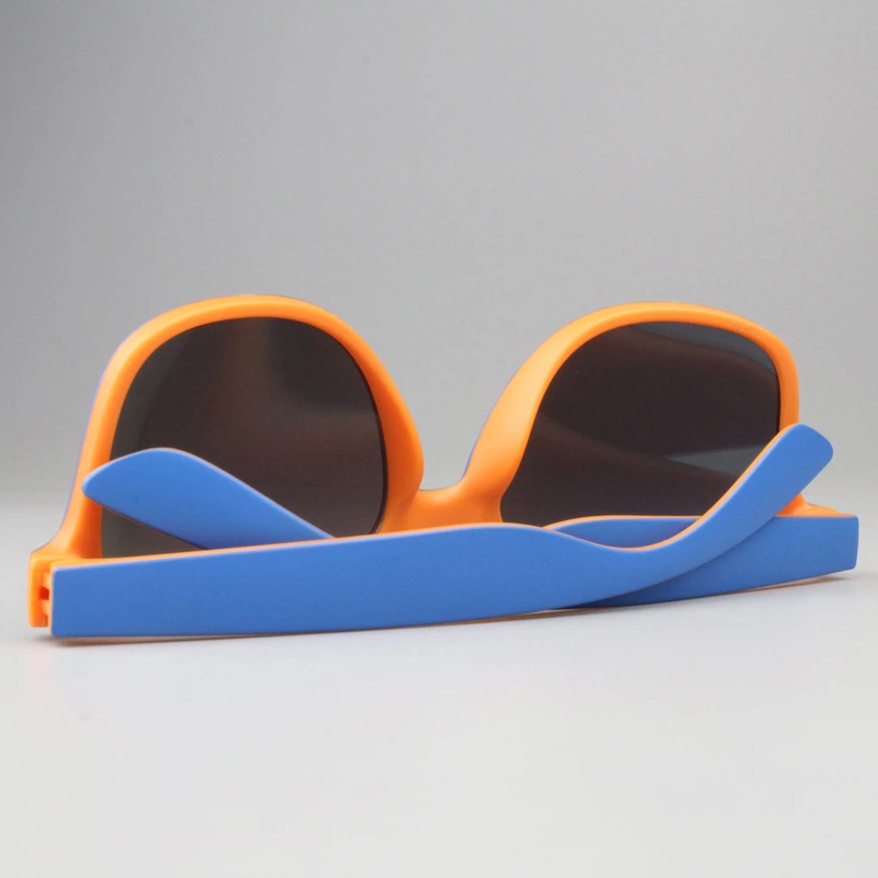 mprinted Two Tone Sunglasses Orange with Blue Frame