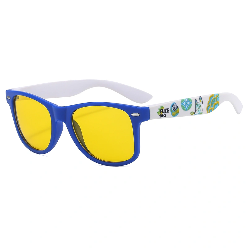 Custom Two Tone White And Blue Printing Sunglasses