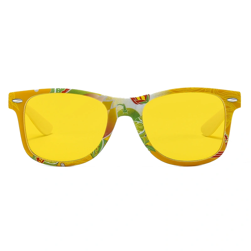 Custom Two Tone Yellow And White Printing Sunglasses
