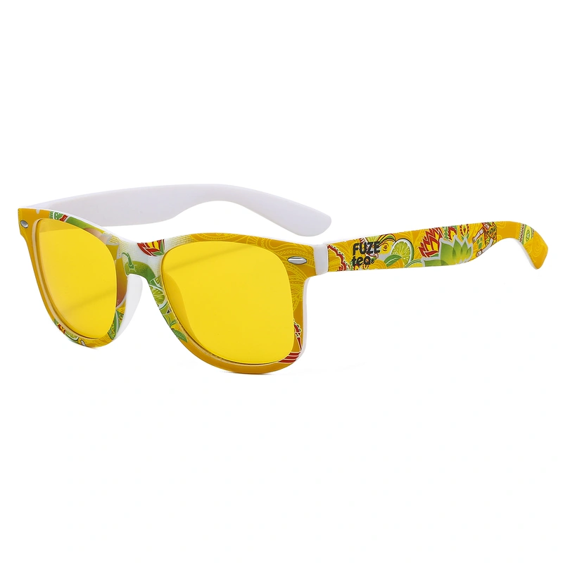 Custom Two Tone Yellow And White Printing Sunglasses