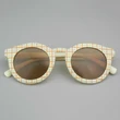Plaid Round Frame Kids Sunglasses 