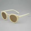 Plaid Round Frame Kids Sunglasses 