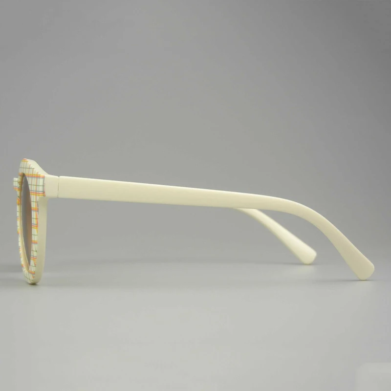 Plaid Round Frame Kids Sunglasses 