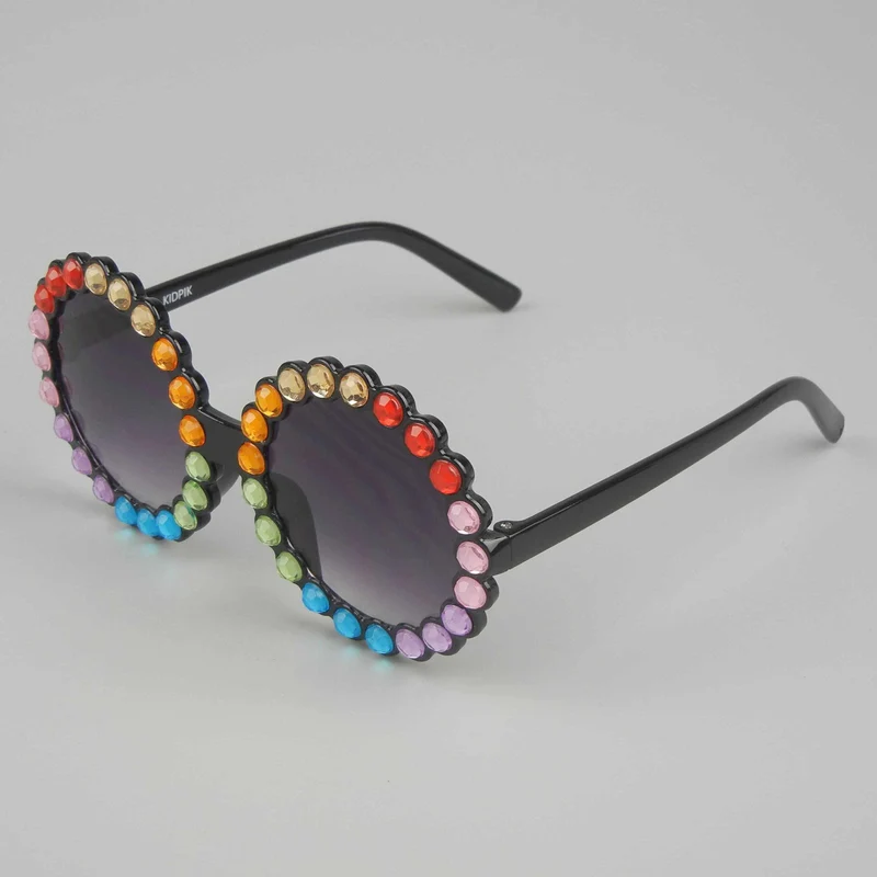 Diamond Round Floral Children's Sunglasses 