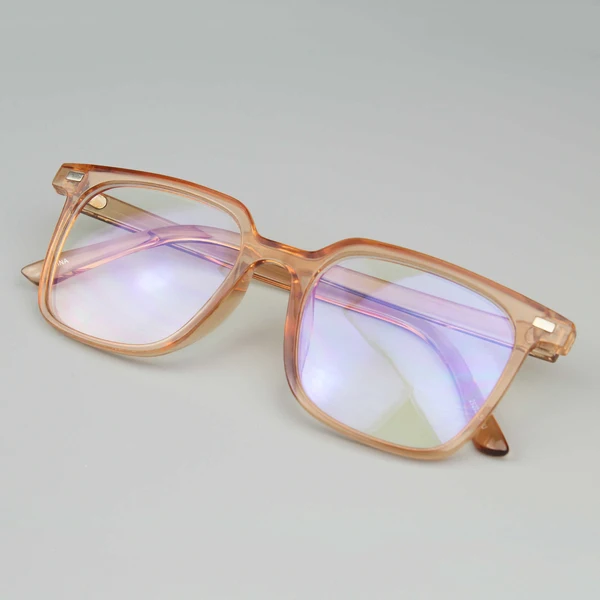 Translucent Orange Square Framed sunglasses