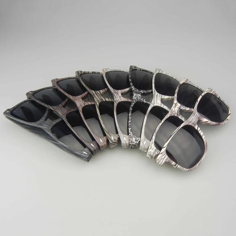 Custom Black Wood Grain Heat Transfer Sunglasses