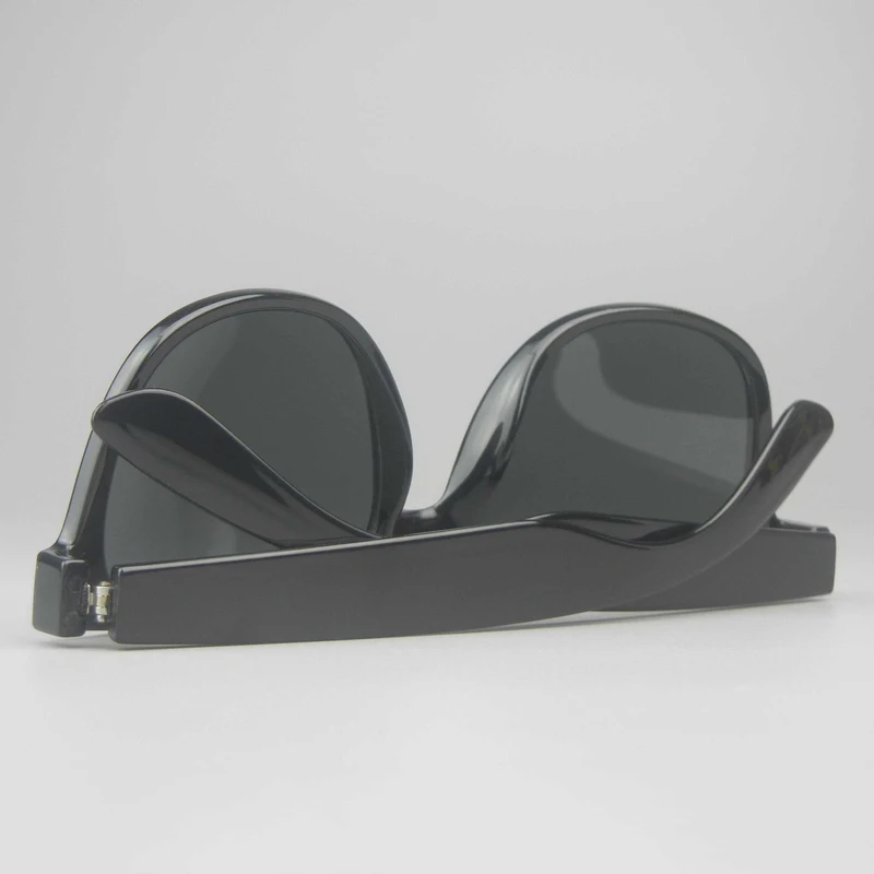 Black Classic Sunglasses With Metal Hinges