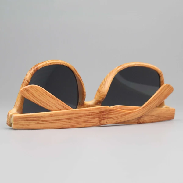 Custom Yellow Wood Grain Sunglasses