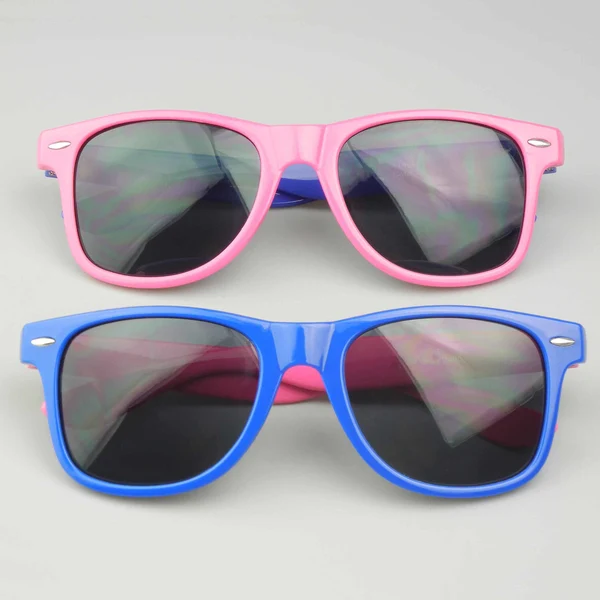 Custom Pink And Blue Spliced Sunglasses