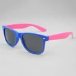 Custom Pink And Blue Spliced Sunglasses