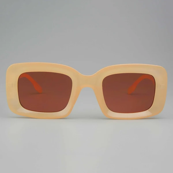 Fleshy Orange Square-framed Sunglasses