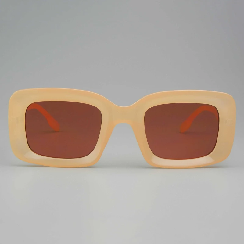 Fleshy Orange Square-framed Sunglasses