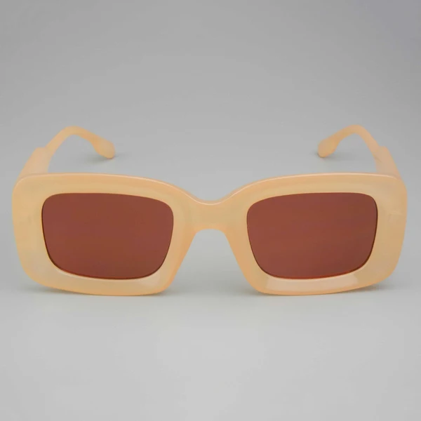 Fleshy Orange Square-framed Sunglasses