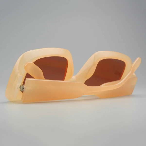 Fleshy Orange Square-framed Sunglasses