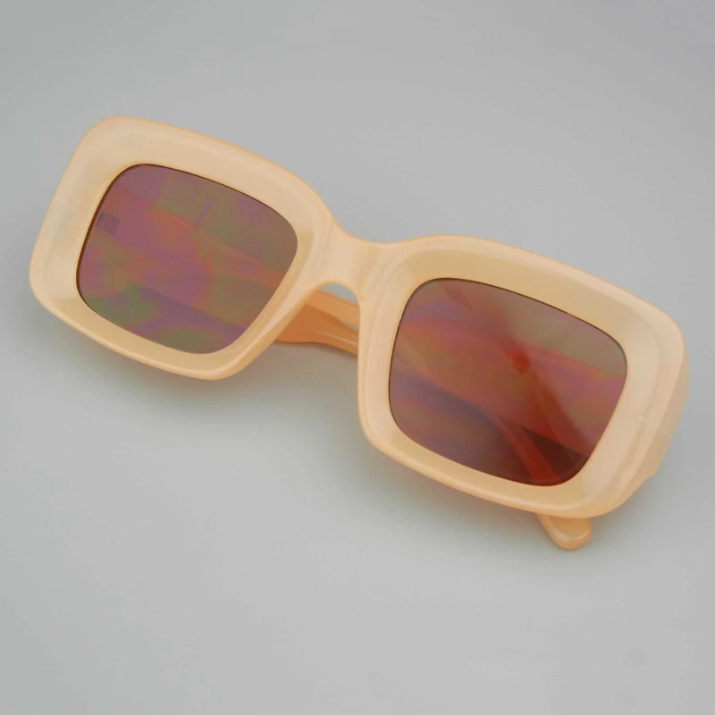Fleshy Orange Square-framed Sunglasses