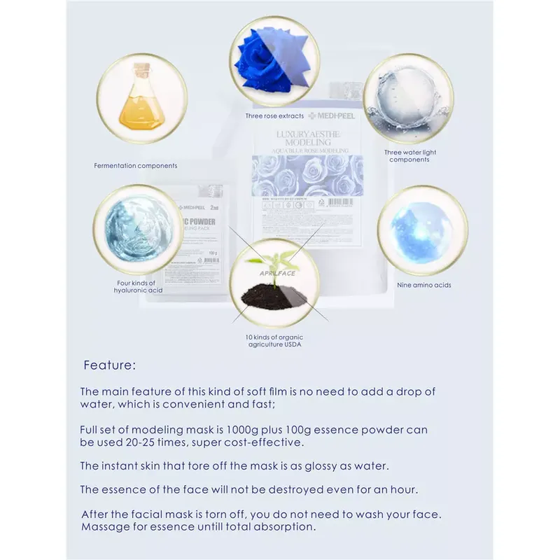 OEM BLUE ROSE 1000g powder hydro jelly mask 