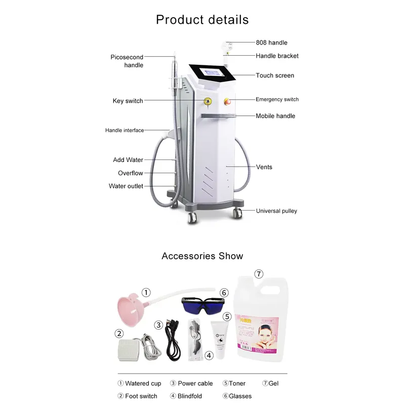 808nm diode laser hair removal machine