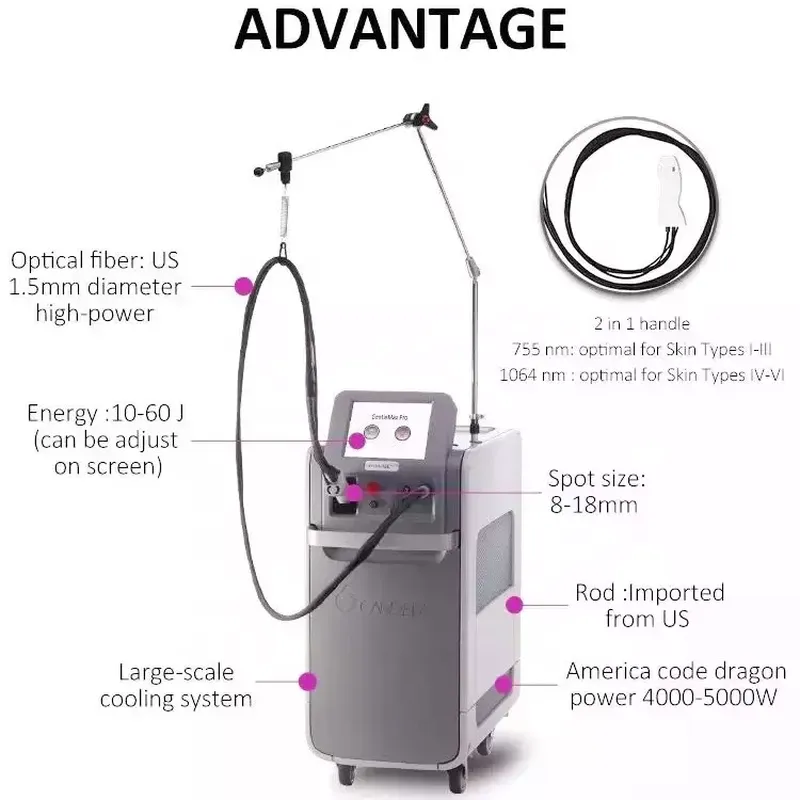 newest hair removal 755nm yag Laser depilation machine 