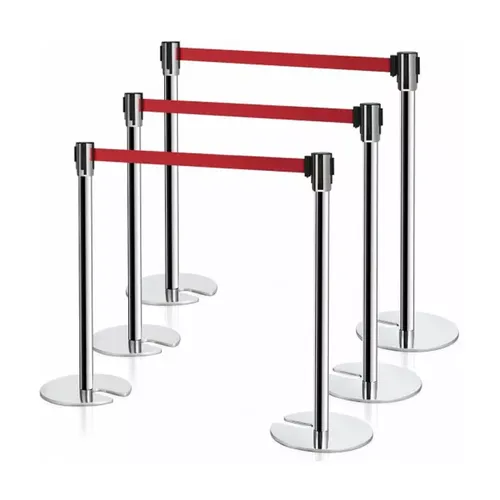 3ft high retractable belt barriers stainless steel barriers