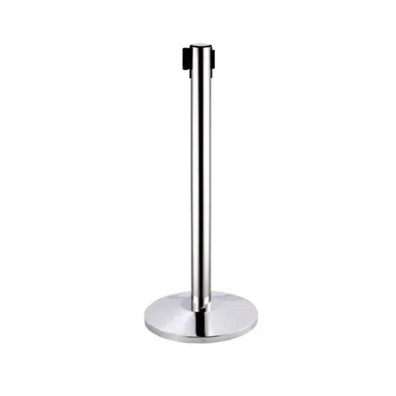 Stainless Steel Stanchion Queue Management System Retractable Belt Pole
