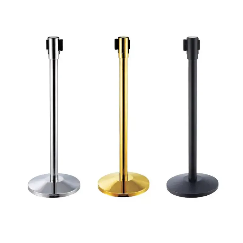 Stainless Steel Stanchion Queue Management System Retractable Belt Pole