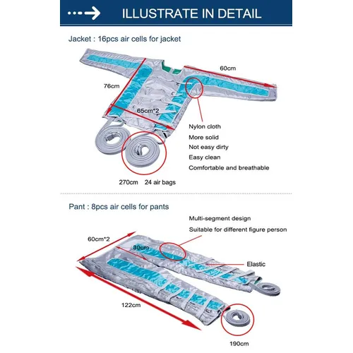lymphatic drainage slimming air pressure compression machine 