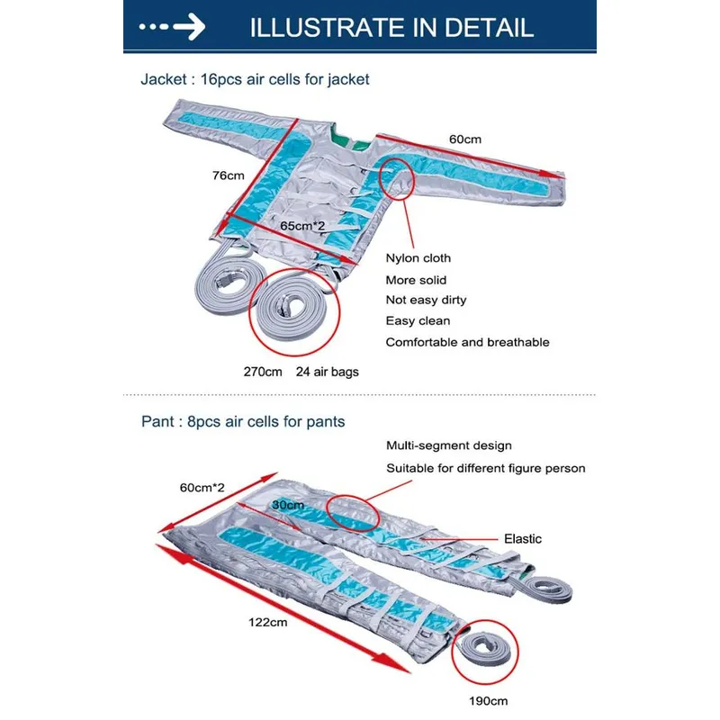 lymphatic drainage slimming air pressure compression machine 