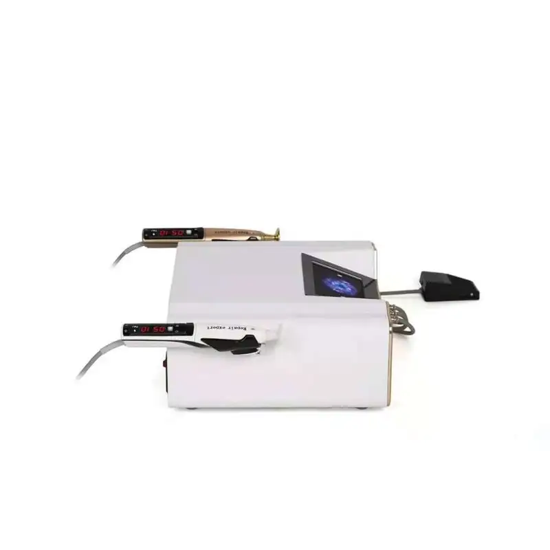 Latest wrinkle removal eyes lifting beauty plasma pen 2 in 1 cold plasma anti acne pen  24 Hours  online Free consultion  by Call or Text  AprilFace team                                                                    wechat/whats app : + 86  13829625233         Plasma is composed of ions and electrons and is an ionized gas with electrical energy. Space plasma releases electrical energy, using plasma conduction technology to open the mucous membrane principle of skin cells, inducing and changing the ion's position, allowing them to freely pass through the cell membrane. When the cell membrane voltage increases, it helps the cells to produce tension, so that the cation dislocations on the medial and lateral sides of the cell membrane are corrected, the membrane potential returns to an equilibrium state, the cells return to normal operation, the skin regenerates, and the skin tissue resistance is enhanced. Effectively improve the skin surface, in the treatment of acne, scars while not destroying cells, with skin rejuvenation, sterilization, antibacterial, anti-inflammatory, whitening, improve skin sagging and other effects.  1.png  2 in 1 plasma consists of spark plasma and ozone plasma.   And is available in 7 different probes:  Spark plasma (gold handle): facial lifting, firmness, freckle, wrinkles, crow’s feet treatment.  Ozone plasma ( white handle): Anti-inflammatory sterilization, soothing and itching, anabolic pigments, regulating oil secretion, oil control and cleansing, for allergic skin, acne, eczema, skin inflammation and other skin problems.  2.jpg3.jpg  Function:  1.anti-aging effect.  2.Improve skin absorption.  3. anti-bacterial.  4. clean skin.  5.effectively whiten and brighten skin.  6. improve fine lines.  7. increase skin elasticity.  8.improve facial appearance edge lifting and spot removal.  Advantages:  1.Unlike lasers and light sources, plasma has no specific chromophore and can be used on all parts of the body.  2.The energy produced by the plasma is generated by a small electric current, which is used to treat the drooping part so that it can contract as quickly as possible.  3.Histological principles use high plasma energy to instantly heal the nipple wound to produce collagen, allowing the skin to regenerate.As new collagen is produced, the skin becomes more elastic.  4.jpg