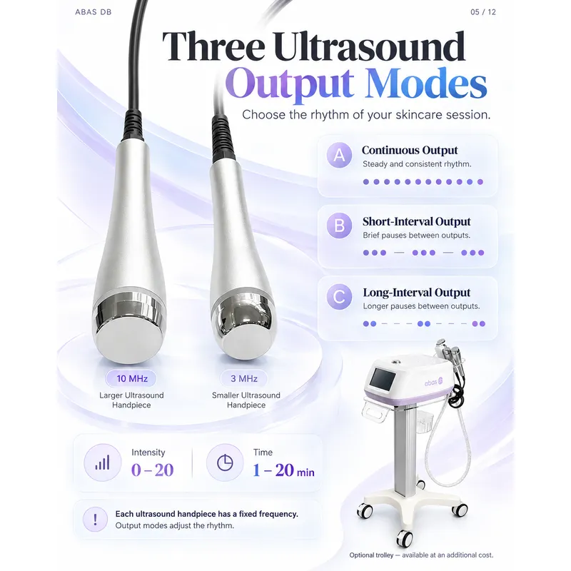ABAS DB Ultrasound Electroporation Machine | 3 Handles Cooling Warming Skin Care Device