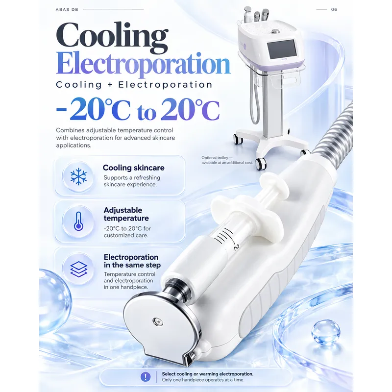 ABAS DB Ultrasound Electroporation Machine | 3 Handles Cooling Warming Skin Care Device