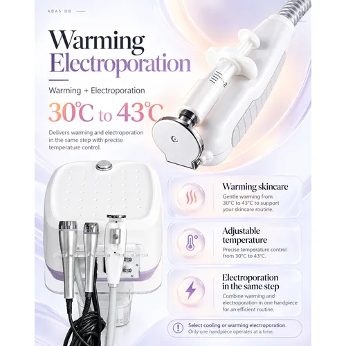 ABAS DB Ultrasound Electroporation Machine | 3 Handles Cooling Warming Skin Care Device