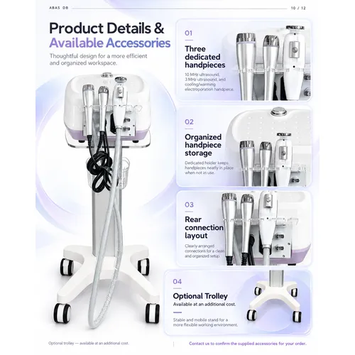 ABAS DB Ultrasound Electroporation Machine | 3 Handles Cooling Warming Skin Care Device