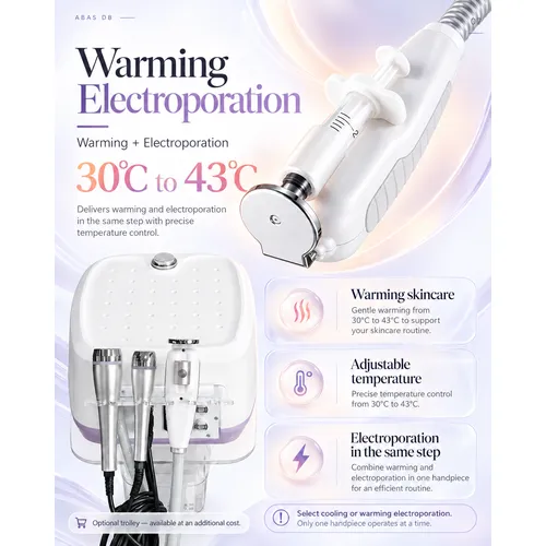 ABAS DB Ultrasound Electroporation Machine | 3 Handles Cooling Warming Skin Care Device