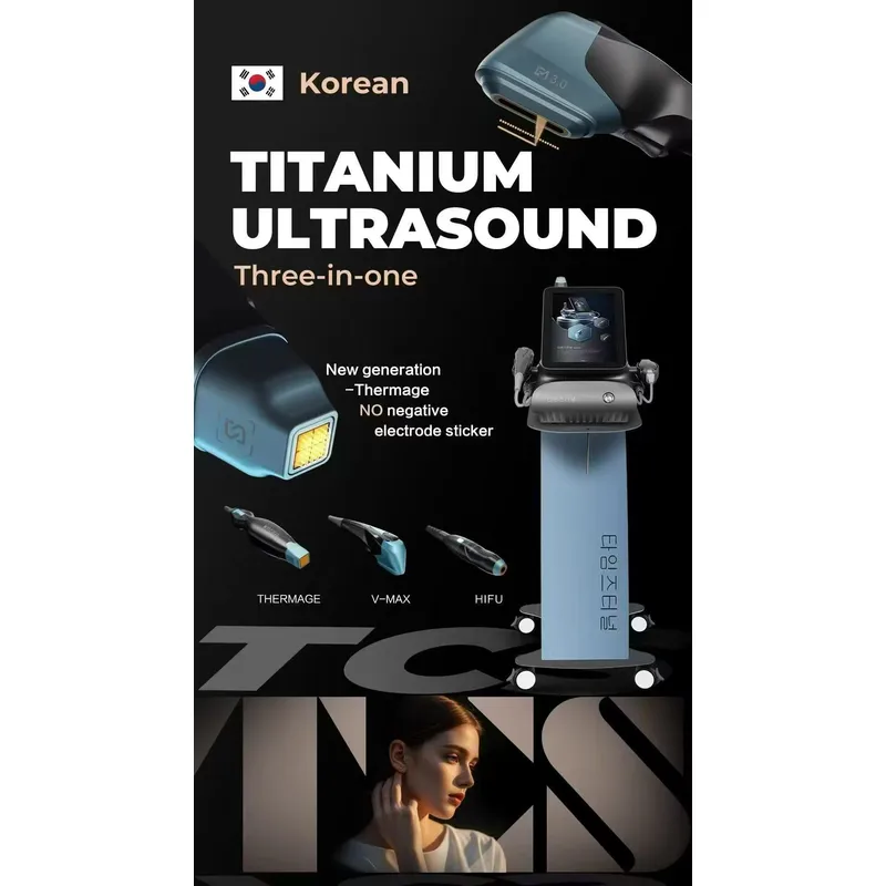 Time Tunnel 3 In 1 Titanium Ultrasound Machine HIFU V-Max Thermage Facial Lifting Anti Aging Beauty Equipment