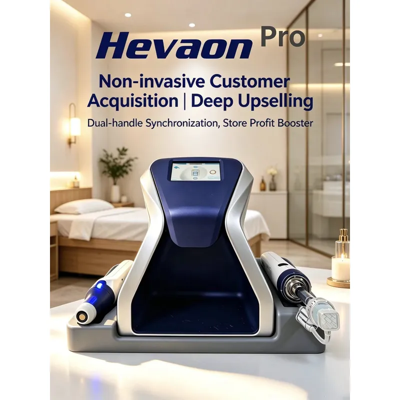 Hevaon Pro All-in-One Meso Gun Dual Handle 3-in-1 Needle Needle-free Nano Microneedle Negative Pressure Mesotherapy Machine for Skin Hydration Anti-Aging Clinic Use