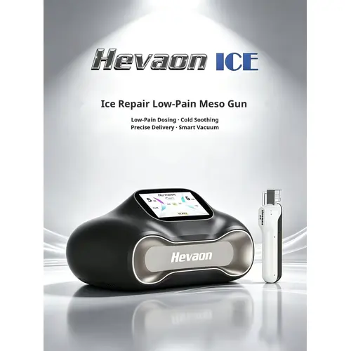 Hevaon ICE Meso Injector, Ice Cooling Painless Mesotherapy Device, Anti-Leakage AI Vacuum Meso Gun for Beauty Salon`