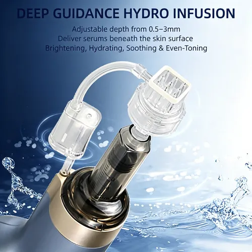 Hevaon Deep Handheld Mesotherapy Gun Dual Core Needle & Needle-Free Meso Injector Auto Mode for Salon Skin Rejuvenation