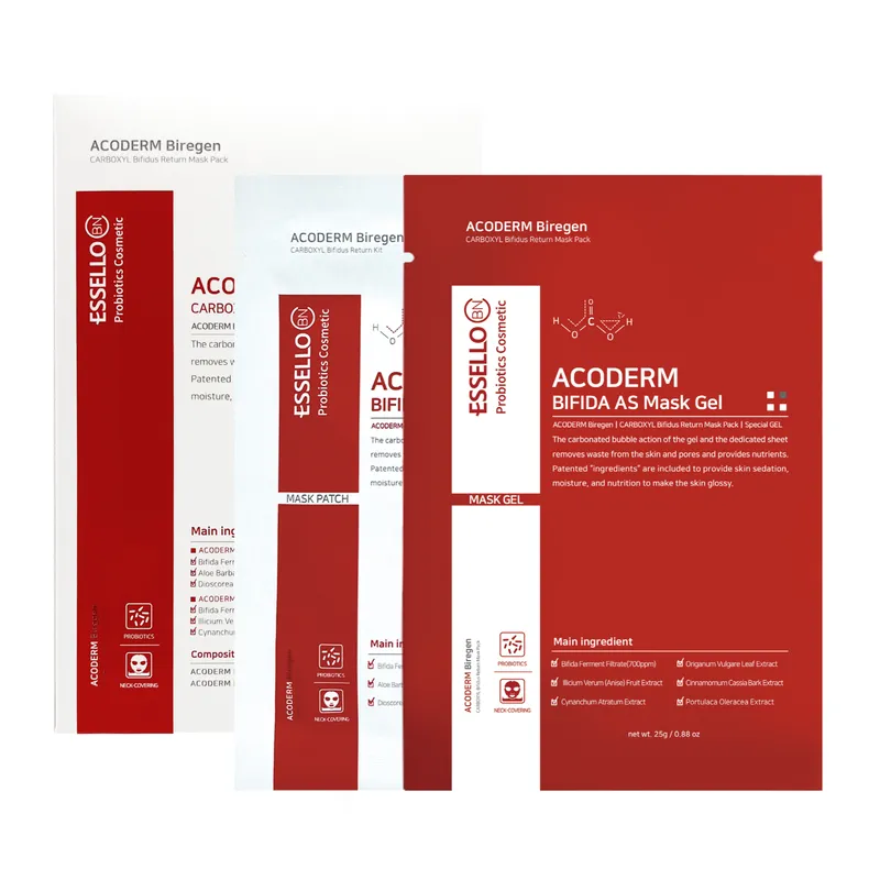 ESSELLO BNC ACODERM Biregen Bifidus Return Mask Pack | CO₂ Carboxy Therapy Facial Pack