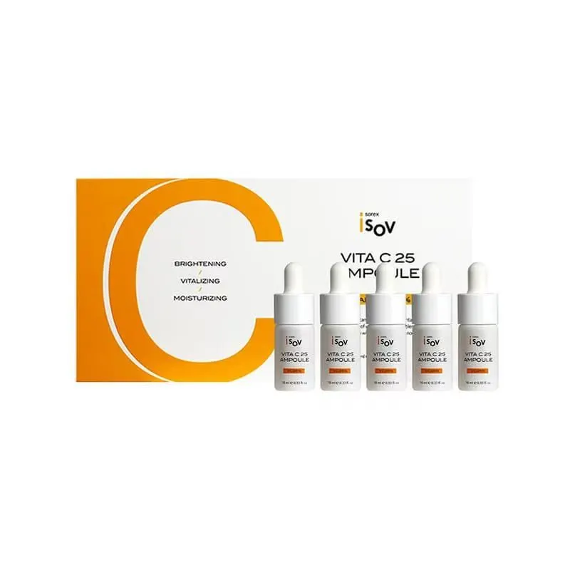 ISOV VITA C 25 Ampoule 10ml*5ea 25% Vitamin C Serum Brightening Fade Acne Mark For MTS Microneedling