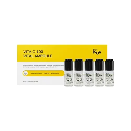 ISOV Vita C-100 Vital Ampoule 10ml*5ea Brightening Anti Dark Spot Elasticity Moisturizing Korean Facial Serum