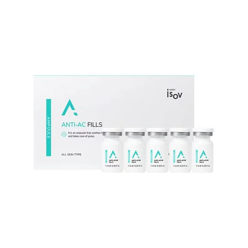 ISOV Anti-AC Fills 5ml*5 Vials Soothe Breakout Pore Care Ampoule Korean Professional Skin Management Serum