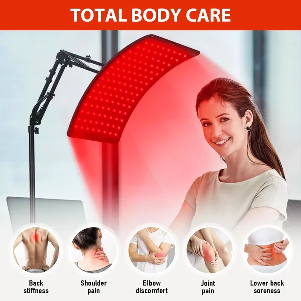 Red Light Therapy for Face and Body, Red Infrared Light Therapy Lamp with Stand Led 660nm & 850nm Infrared Light Device for Body