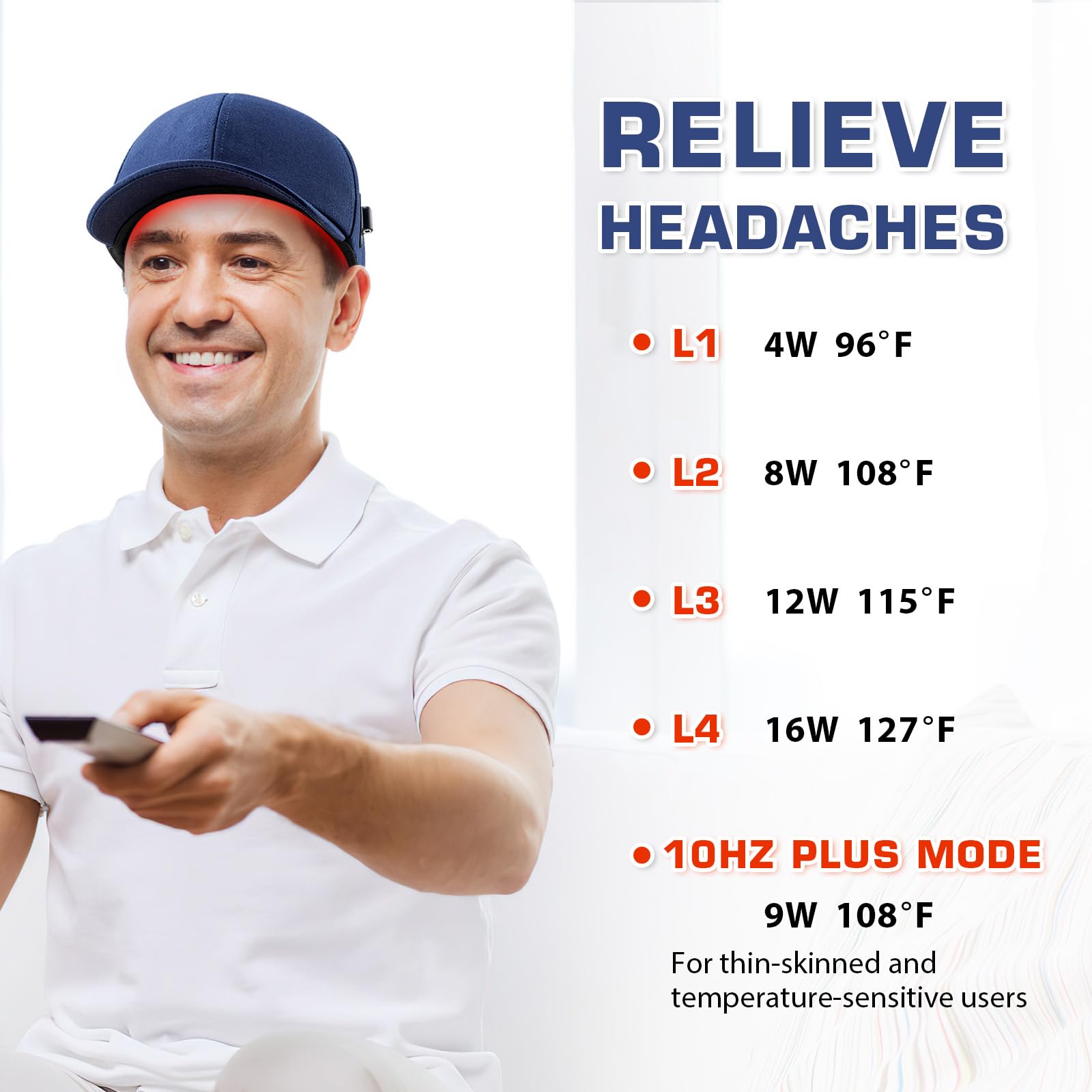 Viconor red Light Therapy hat, red Light Cap, 660nm Red Light-Therapy& 850nm Infrared Light Device