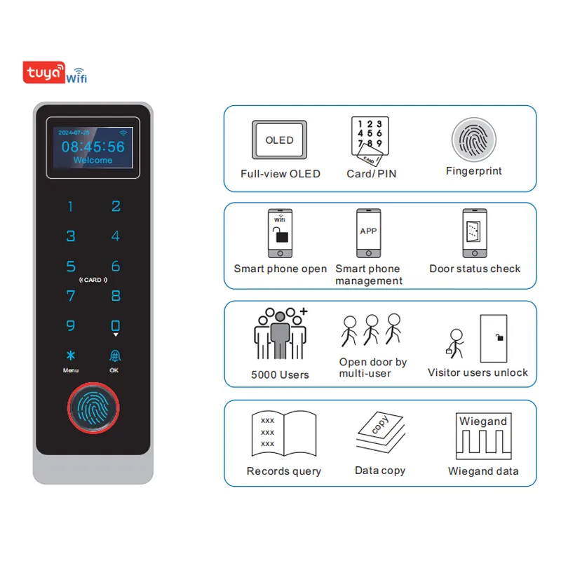 Waterproof OLED Fingerprint Access Control